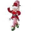 The Christmas Palace Elves 17" RED STRIPE BENDABLE FABRIC ELF