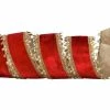 The Christmas Palace Ribbon & Bows 4" X 5 YD RED & GOLD VELVET PEARL TRIM RIBBON