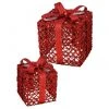 The Christmas Palace 6" & 8" RED METAL GIFT BOX SET