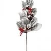 The Christmas Palace 33" SNOW BERRY PINE LEAF PICK SET OF 2 Stems & Picks