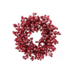 The Christmas Palace 20" ICED HAWTHORN BERRY WREATH