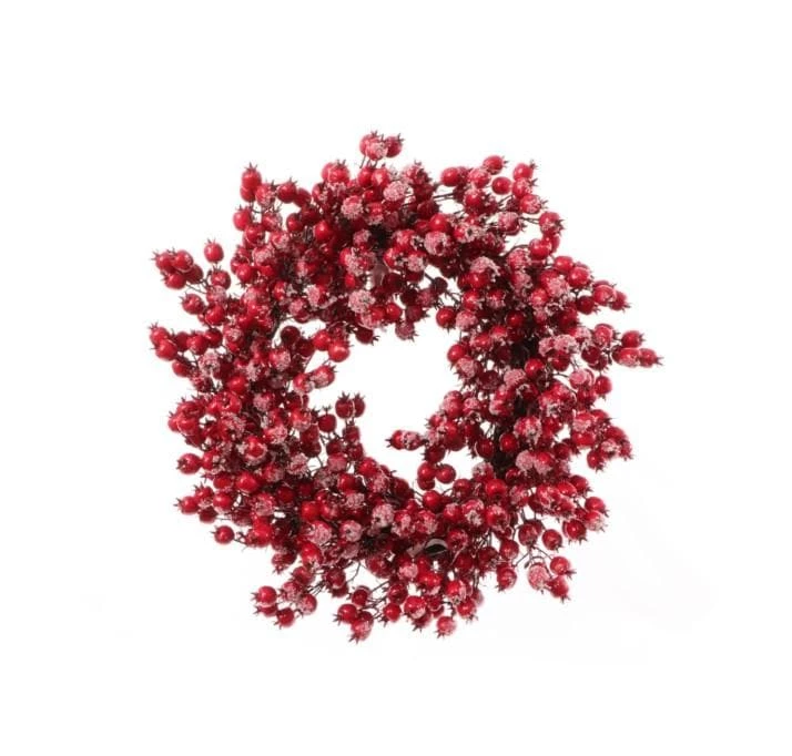 The Christmas Palace 20" ICED HAWTHORN BERRY WREATH 1 The Christmas Palace 20" ICED HAWTHORN BERRY WREATH