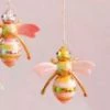 The Christmas Palace GLITTERVILLE STUDIOS 4.5" PINKY BUMBLE BEE ASSORTED SET OF 2
