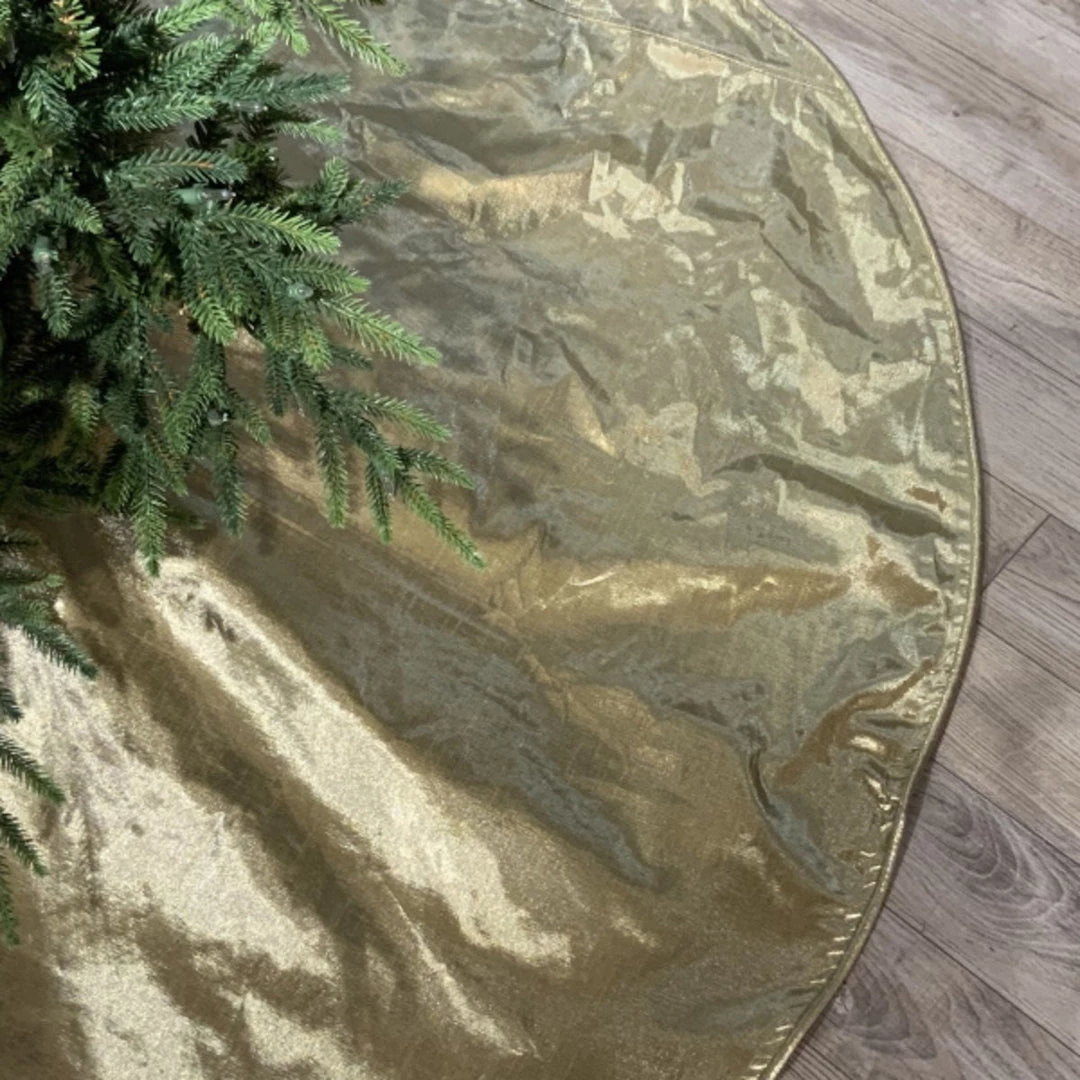The Christmas Palace Yuletide Traditions 72" GOLD METALLIC DUPION TREE SKIRT 1 The Christmas Palace Yuletide Traditions 72" GOLD METALLIC DUPION TREE SKIRT