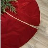 The Christmas Palace 72" RED & GOLD VELVET TREE SKIRT Skirts & Stockings