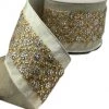 The Christmas Palace Ribbon & Bows 4" X 5YD METALLIC DUPION GOLD AND SILVER JEWEL TRIM