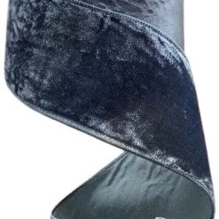 The Christmas Palace Ribbon & Bows 4" X 10YD DUSTY BLUE VELVET MATCHING DUPION BACK RIBBON