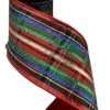 The Christmas Palace 4" X 5YD MULTI PLAID GLITTER STRIPES RIBBON Ribbon & Bows