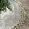 The Christmas Palace 64" GOLD & SILVER VELVET HAND BEADED DIAMOND SHAPE TREE SKIRT Skirts & Stockings
