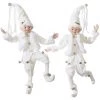 The Christmas Palace Elves 16" WHITE POSABLE ELF SET OF 2