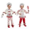 The Christmas Palace Elves 16" PEPPERMINT CANDY POSABLE ELF SET OF 2