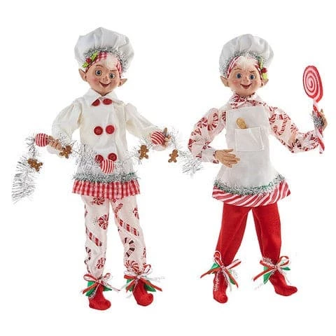 The Christmas Palace Elves 16" PEPPERMINT CANDY POSABLE ELF SET OF 2 1 The Christmas Palace Elves 16" PEPPERMINT CANDY POSABLE ELF SET OF 2