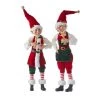 The Christmas Palace Elves 16" POSABLE ELF WITH CHAMPAGNE GLASSES ASSORTED SET OF 2