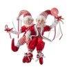 The Christmas Palace 16" RED & WHITE POSABLE ELF ASSORTED SET OF 2 Peppermint Swirl