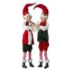 The Christmas Palace 24" POSABLE ELF WITH CHAMPAGNE GLASS ASSORTED SET OF 2 Elves