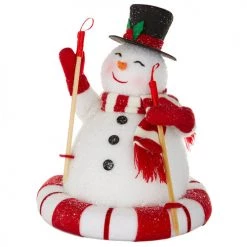 The Christmas Palace 12" RED AND WHITE SNOWMAN TUBING TABLE DECOR Table Tops