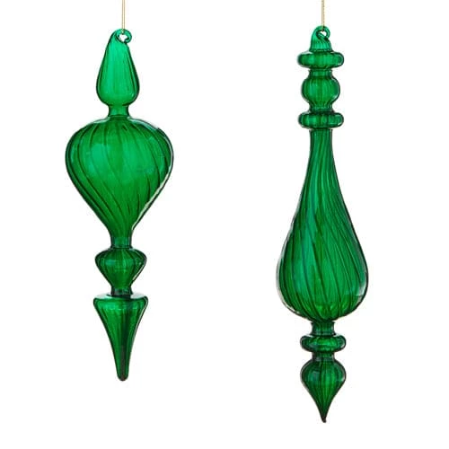 The Christmas Palace Christmas Ornaments 11" GREEN FINIAL ORNAMENT ASSORTED SET OF 8 1 The Christmas Palace Christmas Ornaments 11" GREEN FINIAL ORNAMENT ASSORTED SET OF 8