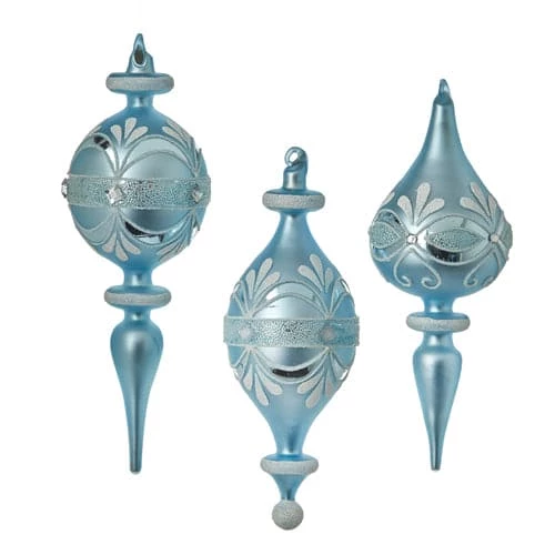 The Christmas Palace Christmas Ornaments 9" ARTIC BLUE FINIAL ORNAMENT ASSORTED SET OF 6 1 The Christmas Palace Christmas Ornaments 9" ARTIC BLUE FINIAL ORNAMENT ASSORTED SET OF 6
