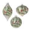 The Christmas Palace 4" PINE AND BERRY ORNAMENT ASSORTED SET OF 6 Christmas Ornaments
