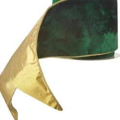 The Christmas Palace 4" X 10YD GREEN VELVET WITH GOLD LINED RIBBON Ribbon & Bows