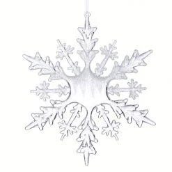 The Christmas Palace 8" FROSTED SNOWFLAKE ORNAMENT SET OF 12
