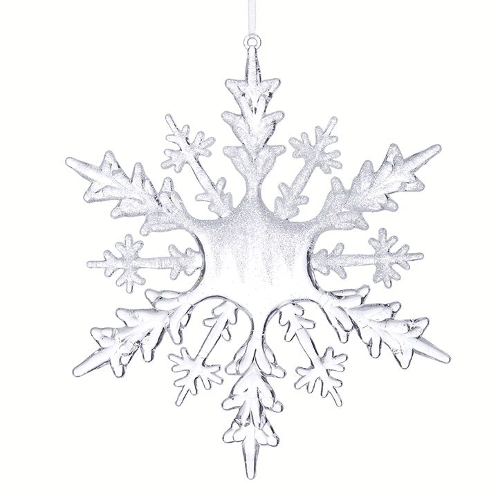 The Christmas Palace 8" FROSTED SNOWFLAKE ORNAMENT SET OF 12 1 The Christmas Palace 8" FROSTED SNOWFLAKE ORNAMENT SET OF 12