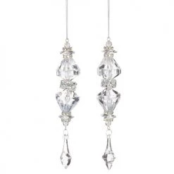 The Christmas Palace Christmas Ornaments 7" CRYSTAL DROP ORNAMENT ASSORTED SET OF 12