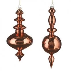 The Christmas Palace Christmas Ornaments 10.5" COPPER FINIAL ORNAMENT ASSORTED SET OF 2