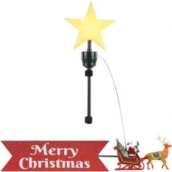 The Christmas Palace ANIMATED TREE TOPPER SANTA SLEIGH