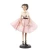 The Christmas Palace 24" PARIS BRUNETTE LADY DOLL WITH STAND Pretty In Pink