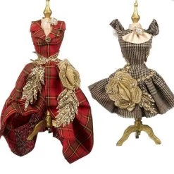 The Christmas Palace 8" MANNEQUIN ON STAND ORNAMENT ASSORTED SET OF 2 Goodwill M&G Belgium