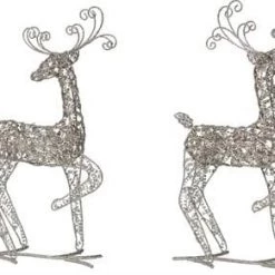 The Christmas Palace 22" STANDING METAL DEER ASSORTED SET OF 2