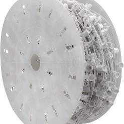 The Christmas Palace CHRISTMAS LIGHTS 1000 FT C9 ROLL WHITE WIRE 12" SPACING E17 BASE