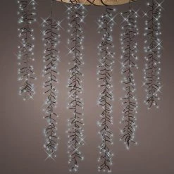 The Christmas Palace 39 FT CASCADE STARTER SET COOL WHITE WITH 6 STRINGS 480 LED LIGHTS TRANSFORMER