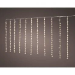 The Christmas Palace 13 FT CURTAIN LIGHTS 420 LED WARM WHITE TRANSPARENT CABLE 5 SPEED CONTROLLER Crystal Elegance