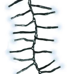 The Christmas Palace 20 FT CLUSTER 456 LED COOL WHITE GREEN WIRE 8 FUNCTION TWINKLE CHRISTMAS LIGHTS