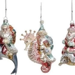 The Christmas Palace 3"-6" MARK ROBERTS SANTA UNDER THE SEA ASSORTED SET OF 3 ORNAMENTS Christmas Ornaments