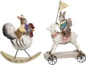 The Christmas Palace 11" RABBIT RIDING TOY ASSORTED SET OF 2
