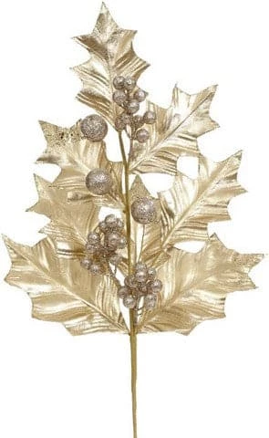 The Christmas Palace 28" GOLD GRAND HOLLY SPRAY SET OF 12 Stems & Picks 1 The Christmas Palace 28" GOLD GRAND HOLLY SPRAY SET OF 12 Stems & Picks