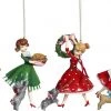 The Christmas Palace MARK ROBERTS 6" DINNER GIRL ORNAMENT ASSORTED SET OF 4 Christmas Ornaments