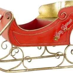 The Christmas Palace MARK ROBERTS 34" X 23" SANTA'S RED SLEIGH Sleighs & Ladders