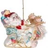 The Christmas Palace MARK ROBERTS 4.5" SANTA ON SEASHORE SLEIGH ORNAMENT Christmas Ornaments