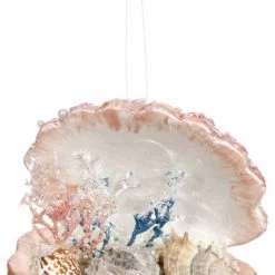 The Christmas Palace Christmas Ornaments MARK ROBERTS 5" PINK OPEN SHELL ORNAMENT SET OF 4