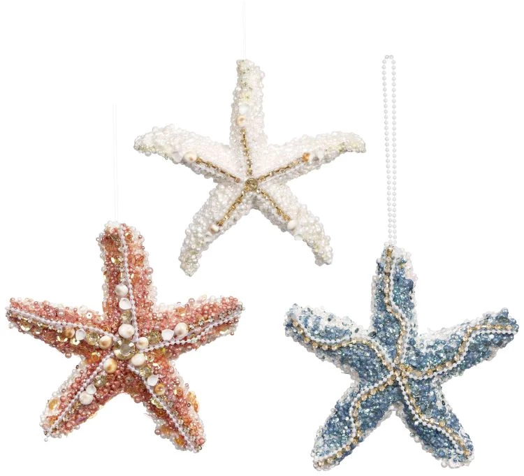 The Christmas Palace MARK ROBERTS 3-7" STARFISH ORNAMENTS ASSORTED SET OF 3 Christmas Ornaments 1 The Christmas Palace MARK ROBERTS 3-7" STARFISH ORNAMENTS ASSORTED SET OF 3 Christmas Ornaments
