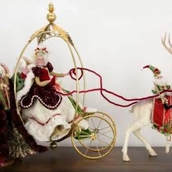 The Christmas Palace Santas MARK ROBERTS 36" MR. & MRS. CLAUS CARRIAGE SET