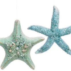 The Christmas Palace MARK ROBERTS 12" JEWELED STAR FISH ORNAMENT ASSORTED SET OF 2 Christmas Ornaments