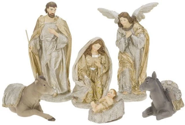 The Christmas Palace MARK ROBERTS 12" SILVER & GOLD NATIVITY SCENE SET OF 6 1 The Christmas Palace MARK ROBERTS 12" SILVER & GOLD NATIVITY SCENE SET OF 6