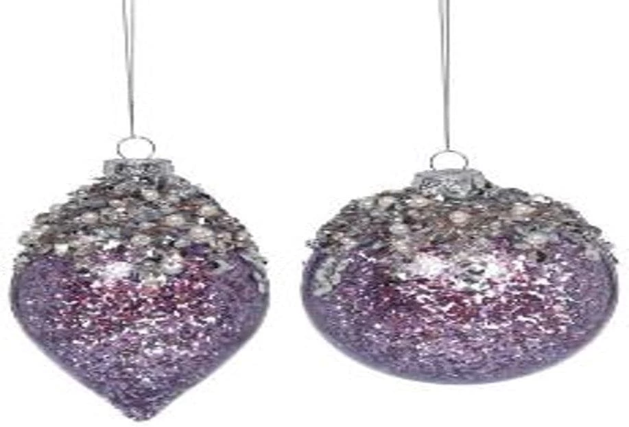 The Christmas Palace Christmas Ornaments MARK ROBERTS 4" SILVER & GOLD ICED PURPLE ORNAMENT ASSORTED SET OF 6 1 The Christmas Palace Christmas Ornaments MARK ROBERTS 4" SILVER & GOLD ICED PURPLE ORNAMENT ASSORTED SET OF 6