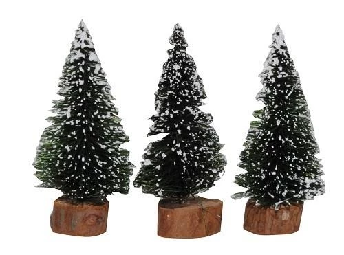 The Christmas Palace 3" LOG PINE TREE SET OF 3 1 The Christmas Palace 3" LOG PINE TREE SET OF 3