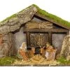 The Christmas Palace 13" X 6" X 9" STABLE WITH HOLY FAMILY Nativity & Stables